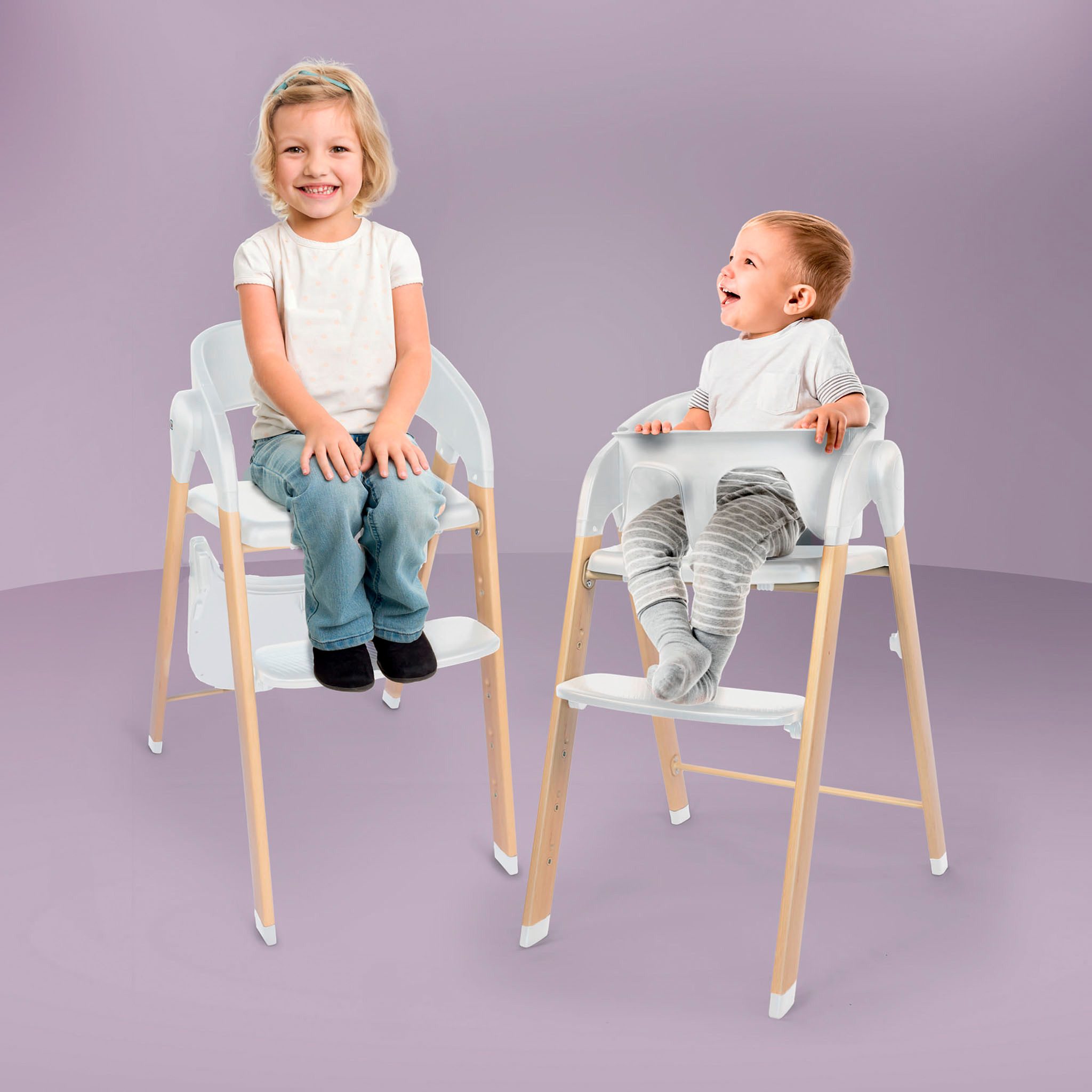 BabyGo Kombihochstuhl Levels, white wood optic, günstig online kaufen