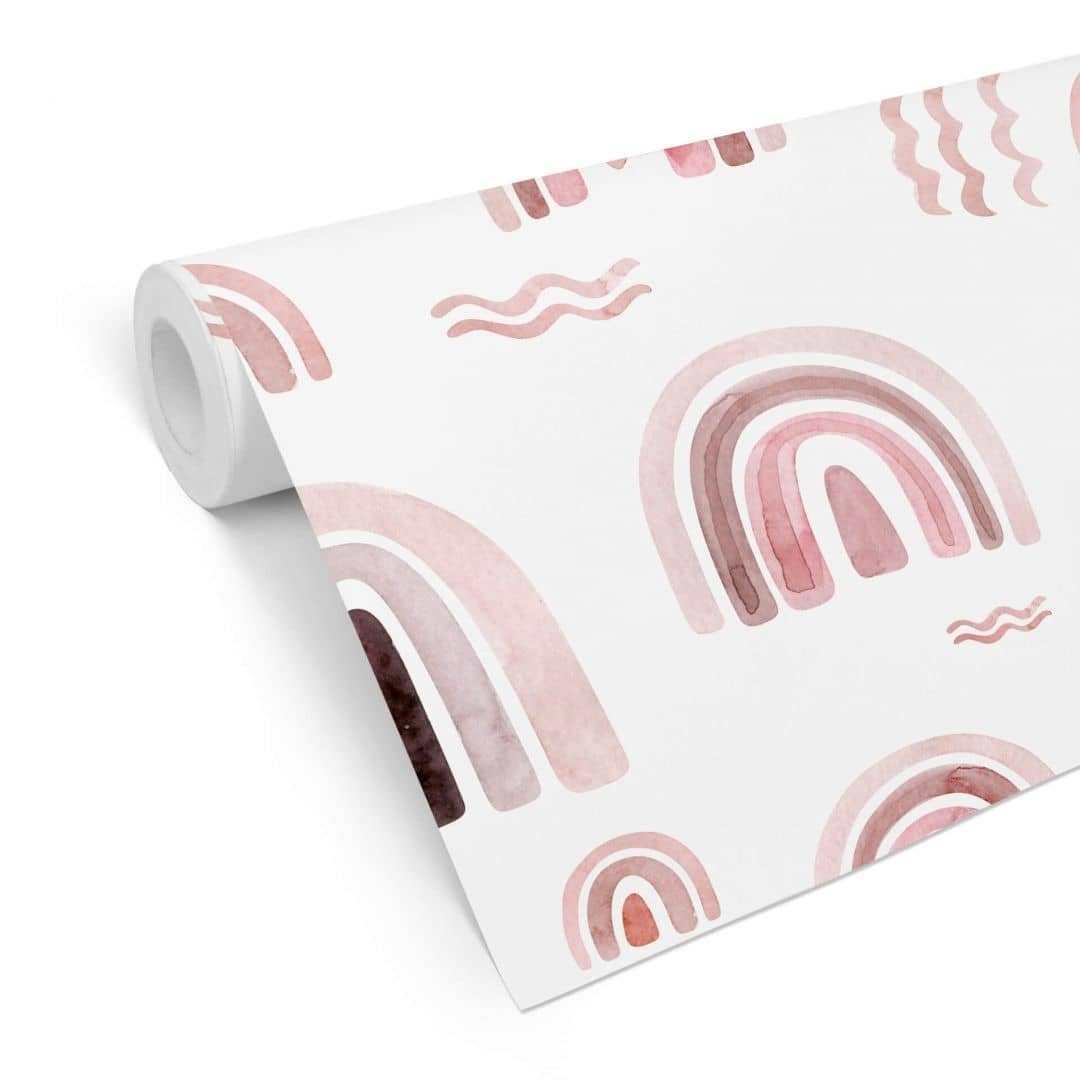 K&L Wall Art Mustertapete Mädchen Schlafzimmer Baby Rosa Regenbogen Kleinki günstig online kaufen