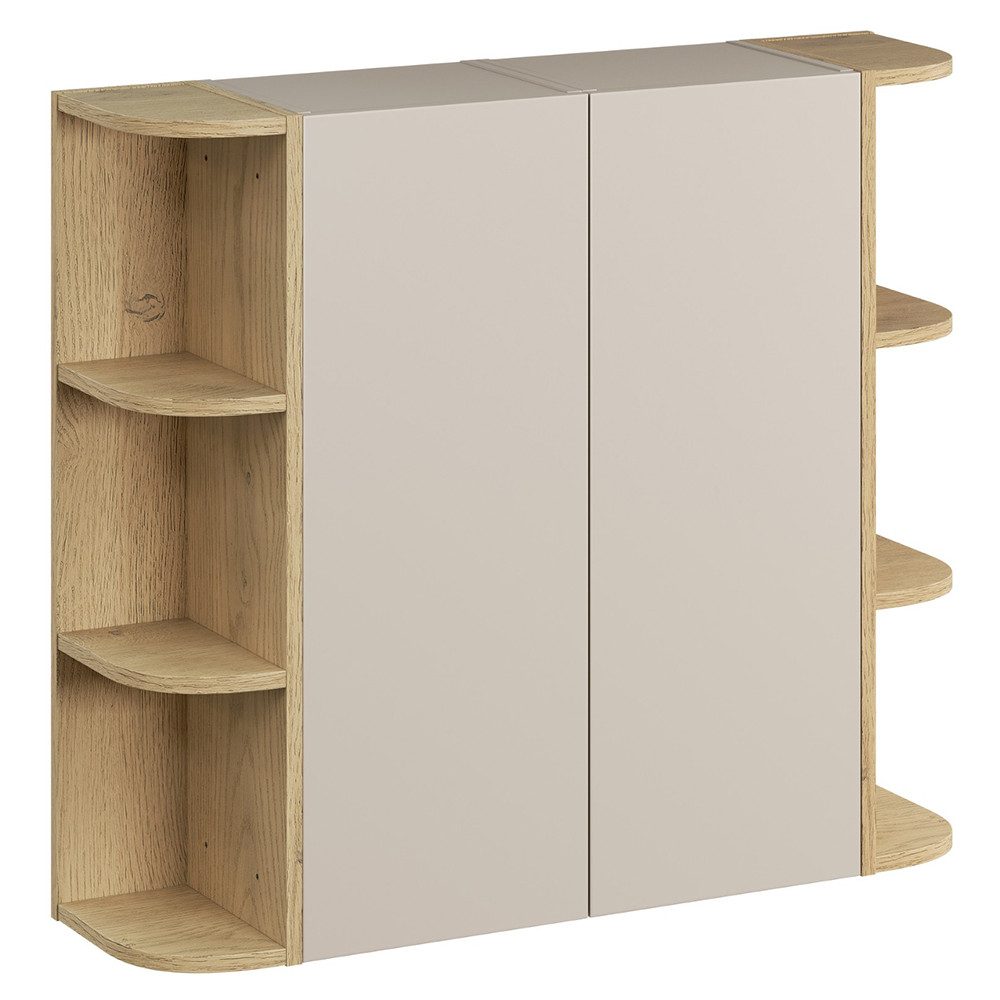 Lomadox Hängeschrank DURANGO-56 90 cm breit in Eiche und kaschmit, 2 Türen, 6 Fächer