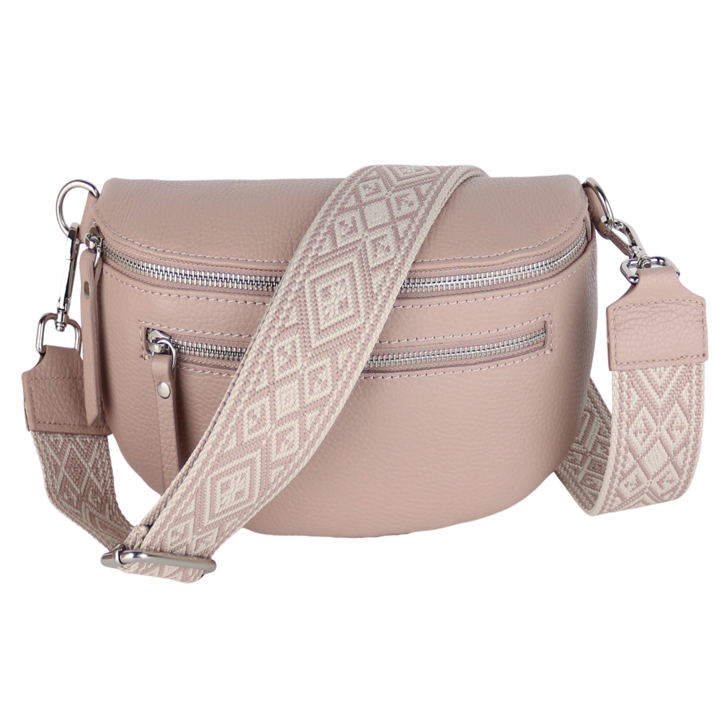 Bauchtasche Damen, Echtleder, Leder, Made in Italy, Umhängetasche, Brusttasche