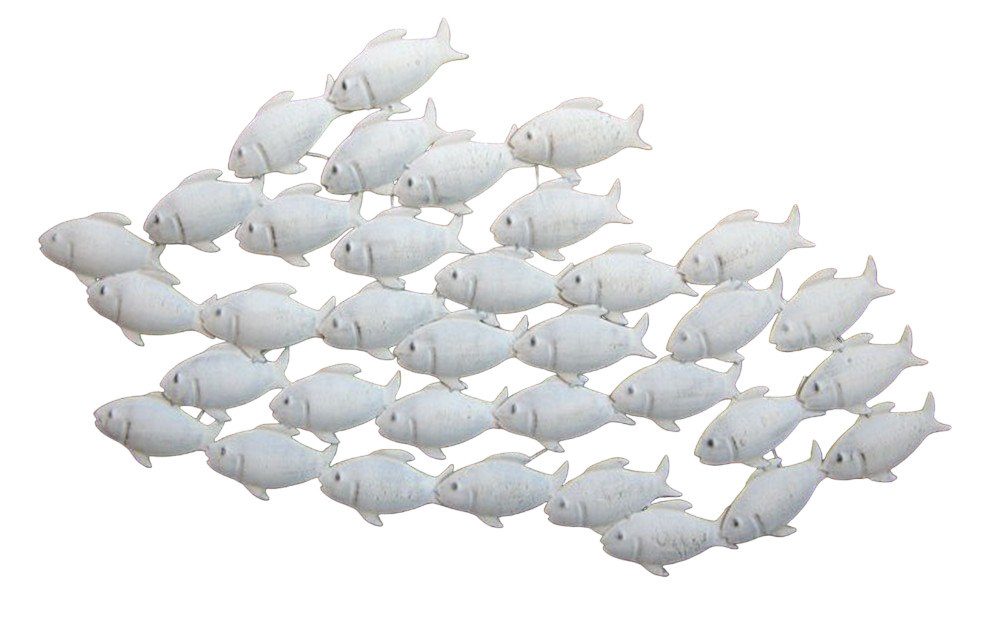 Wanddekoobjekt Wandobjekt Fischschwarm Fische, Wanddekoration, Eisen, Handarbeit