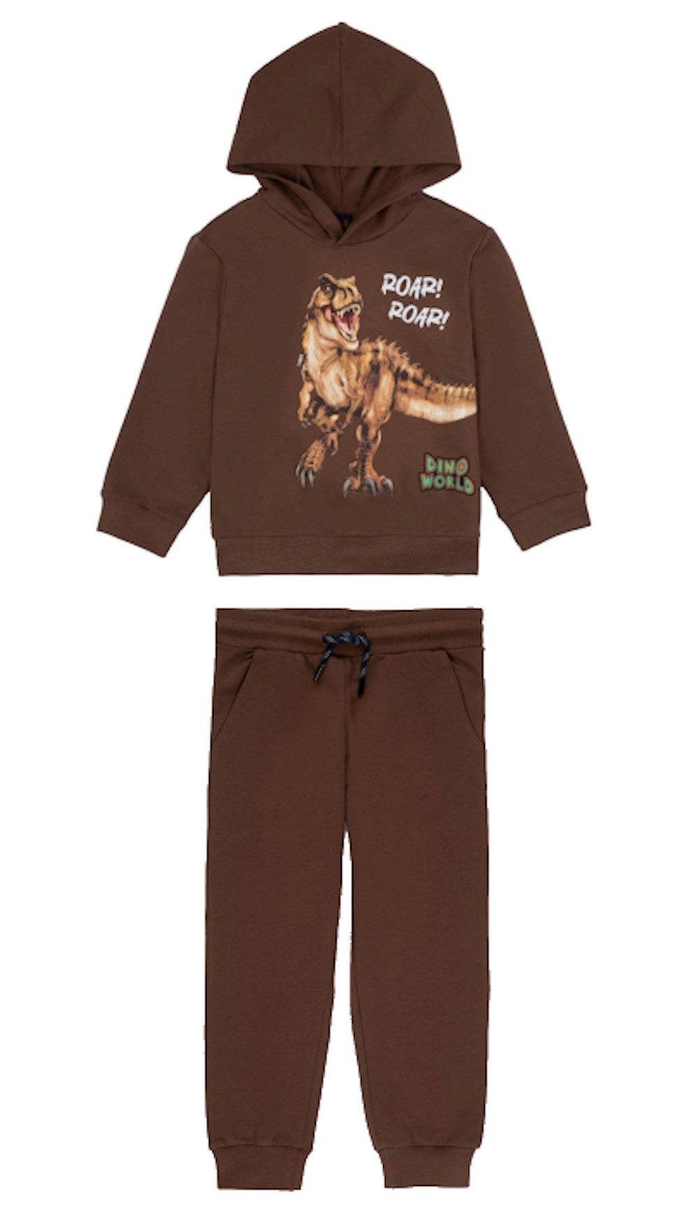 Dino World Jogginganzug Dino World Jogginganzug Kapuzensweatshirt Dinosaurier T-Rex Roar Rain (2-tlg., 2 teilig)