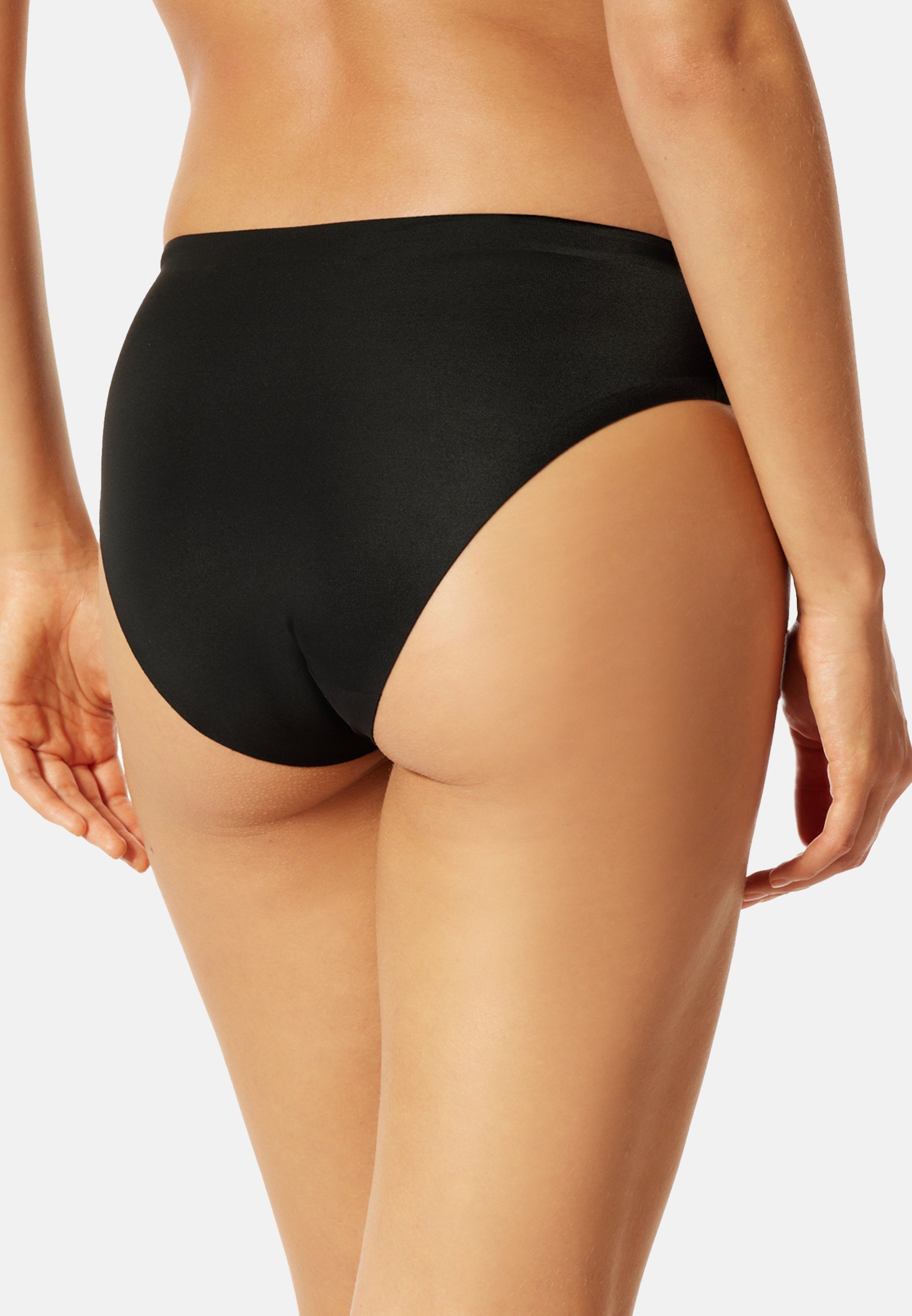 SCHIESSER (Spar-Set, uncover by Nahtloser Hüftslip Basic - Minislip Pack 4er 4-St) Schnitt Schwarz