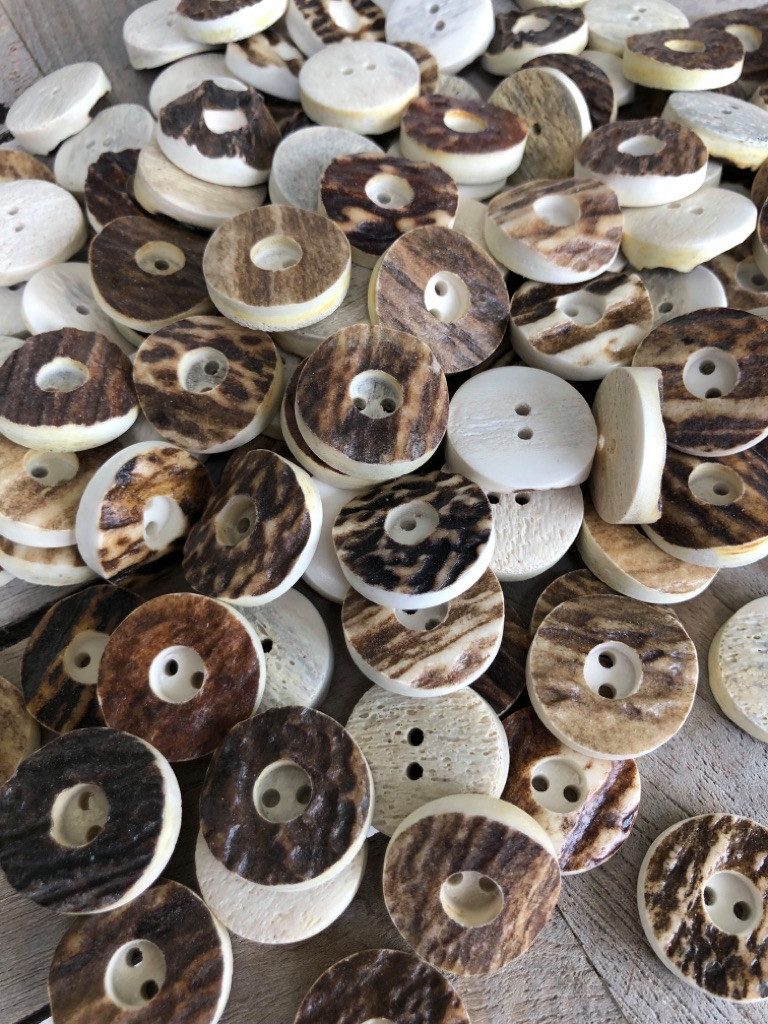 Hartmann-Knöpfe Knopf 1 Set (10 Knöpfe) echt Hirschhorn Knöpfe