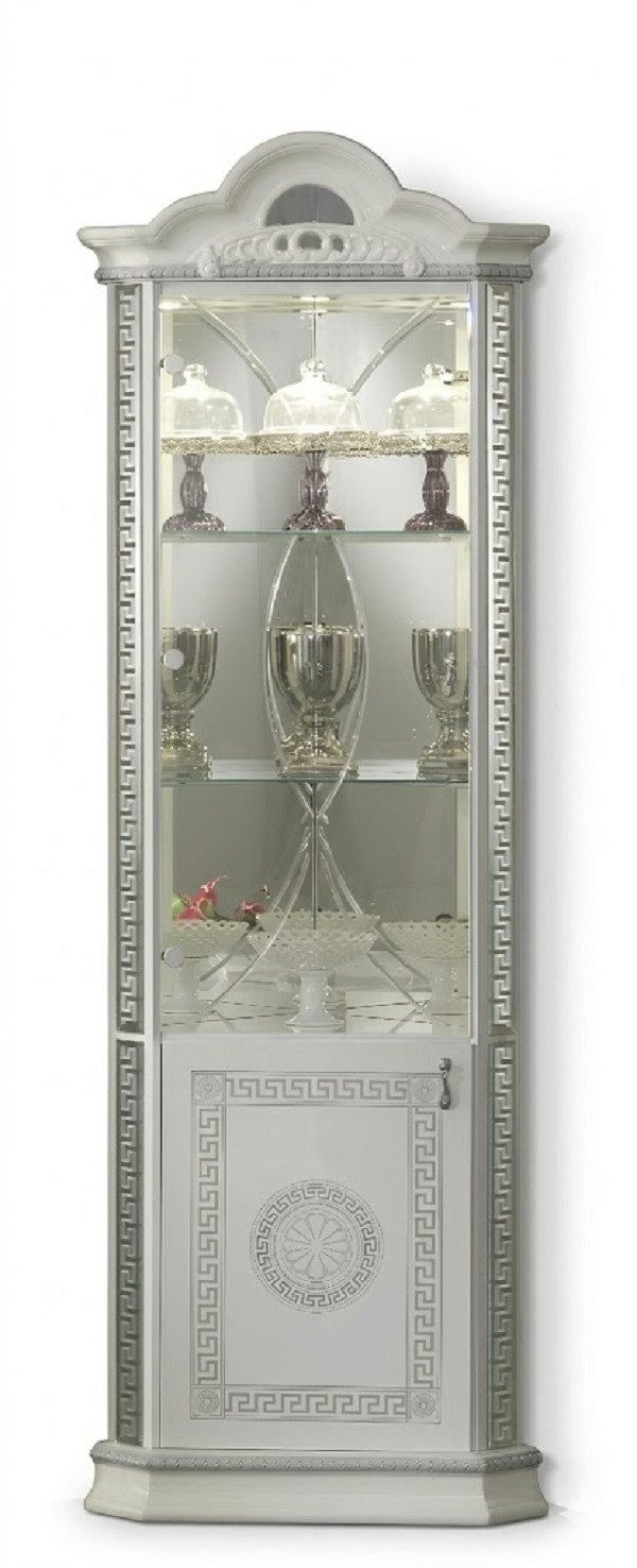 Vitrine Eckschrank Luxus Holz im italienischen Stil für stilvolle Räume