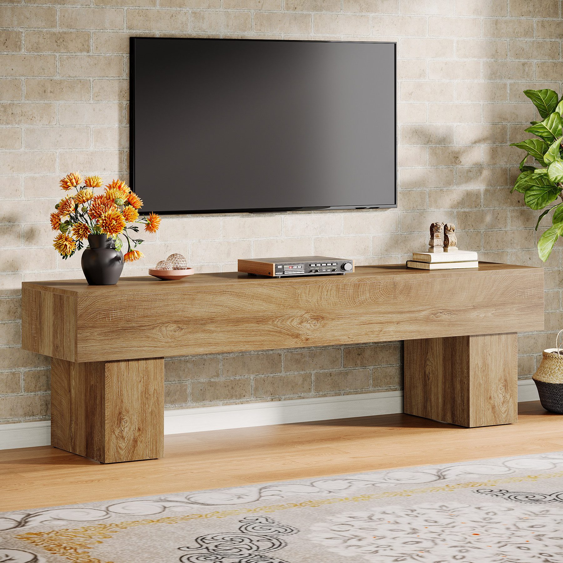 Tribesigns TV-Schrank 160cm TV-Ständer mit offenen Ablageflächen,TV-Schränke & Konsolentisch