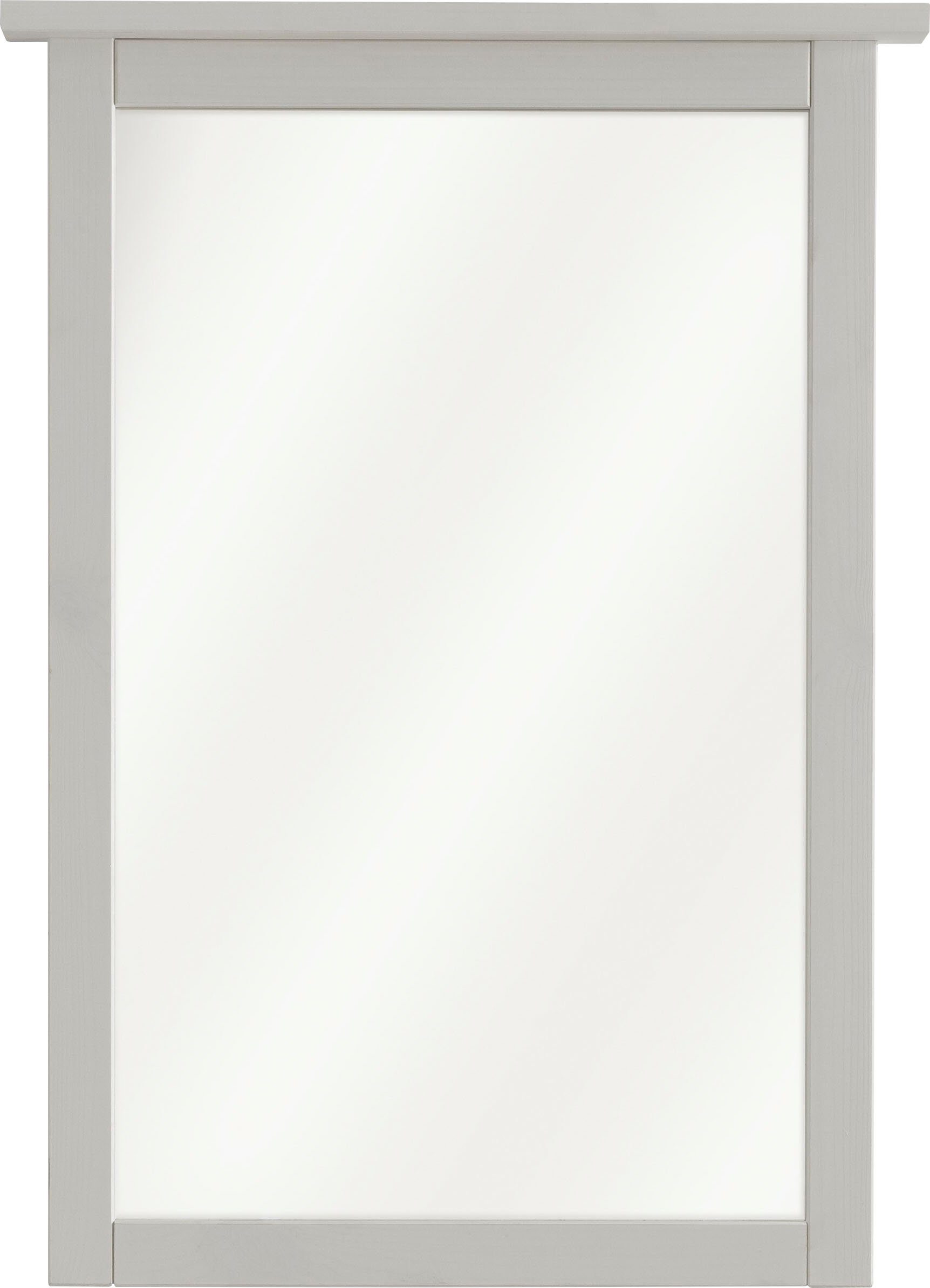 Wohn[glück]lich by Infantil Wandspiegel Solvita, 58 Kiefer Landhaus cm, Wandspiegel, Breite Spiegel, Weiß massiv