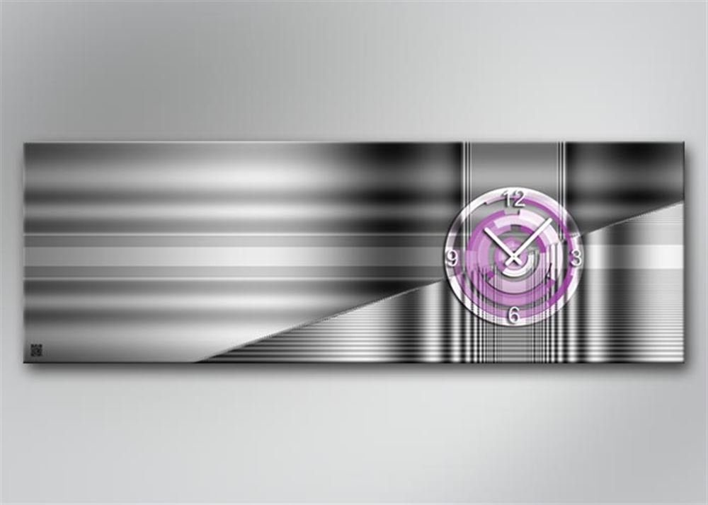 dixtime Wanduhr 5022 Dixtime Designer Wanduhr, Moderne Wohnraumuhr 35cm x 100cm (Einzigartige Digitaldruck-Optik aus 4mm Alu-Dibond)