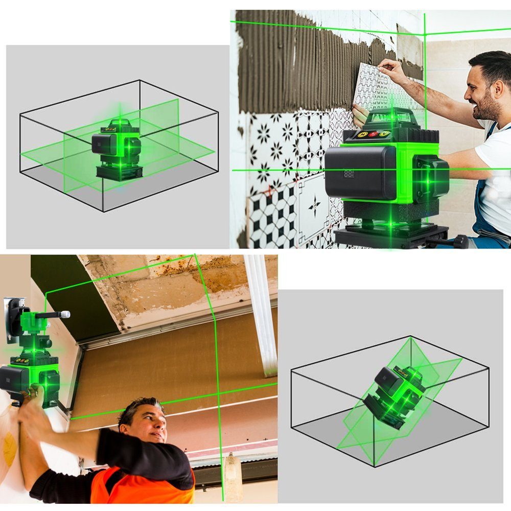 Fasget Laserwasserwaage, 4D 16 Linien Kreuzlinienlaser Linienlaser 360° günstig online kaufen