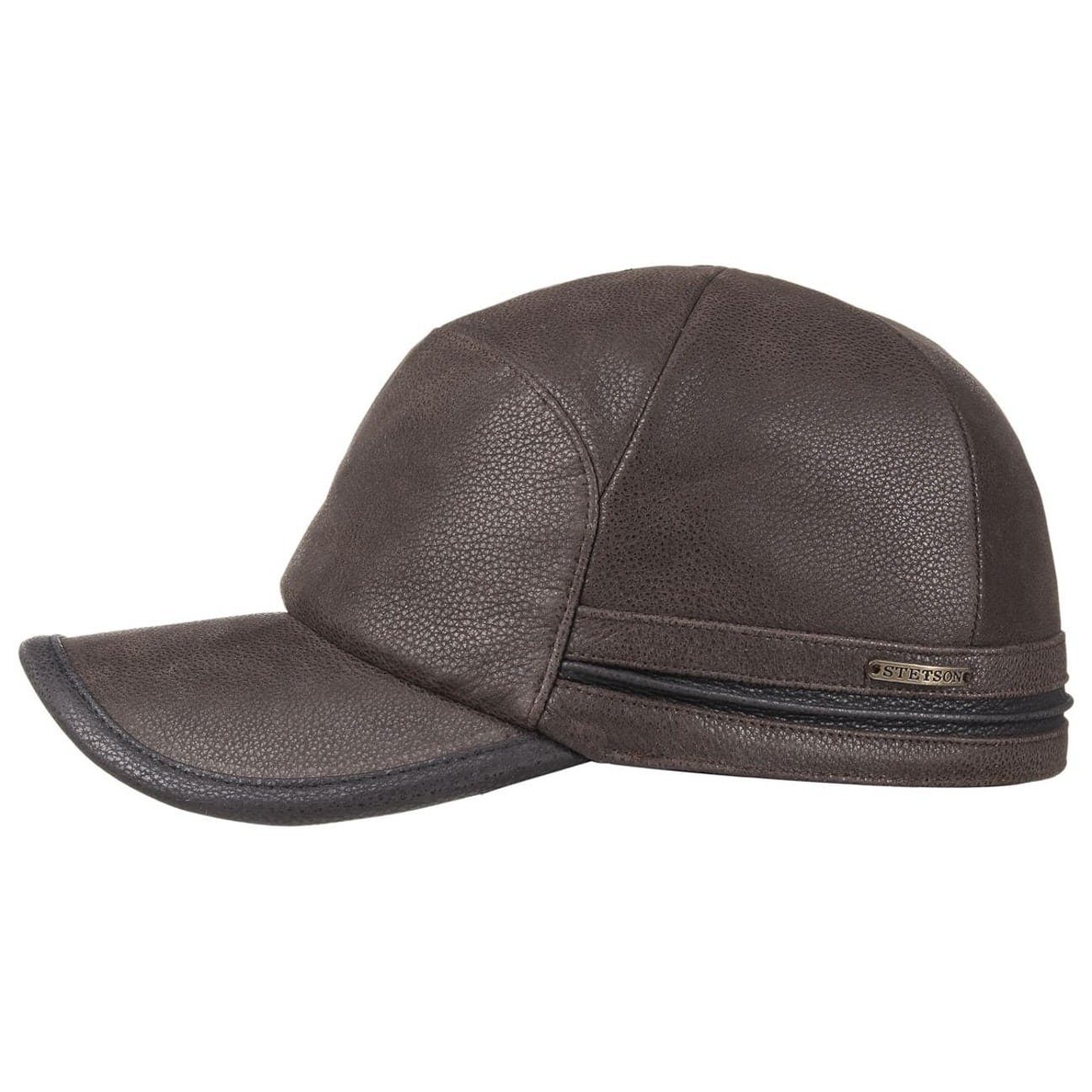 Baseball Hinten (1-St) Ledermütze dunkelbraun geschlossen Cap Stetson