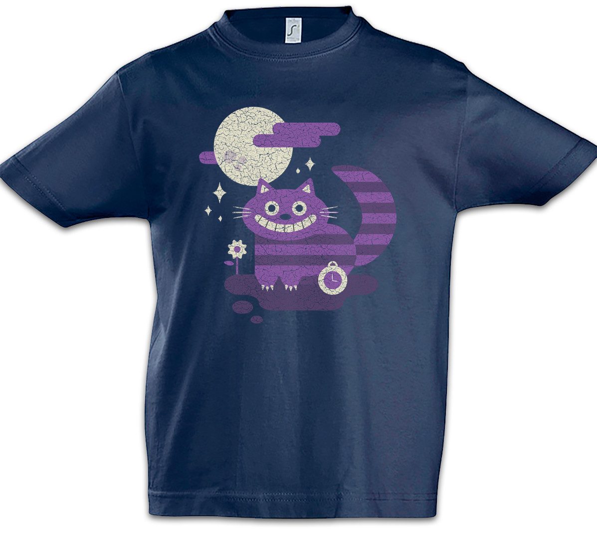 Print-Shirt Cheshire Cat Kinder T-Shirt Alice Cat im Cats in Katze Wonderland Kult