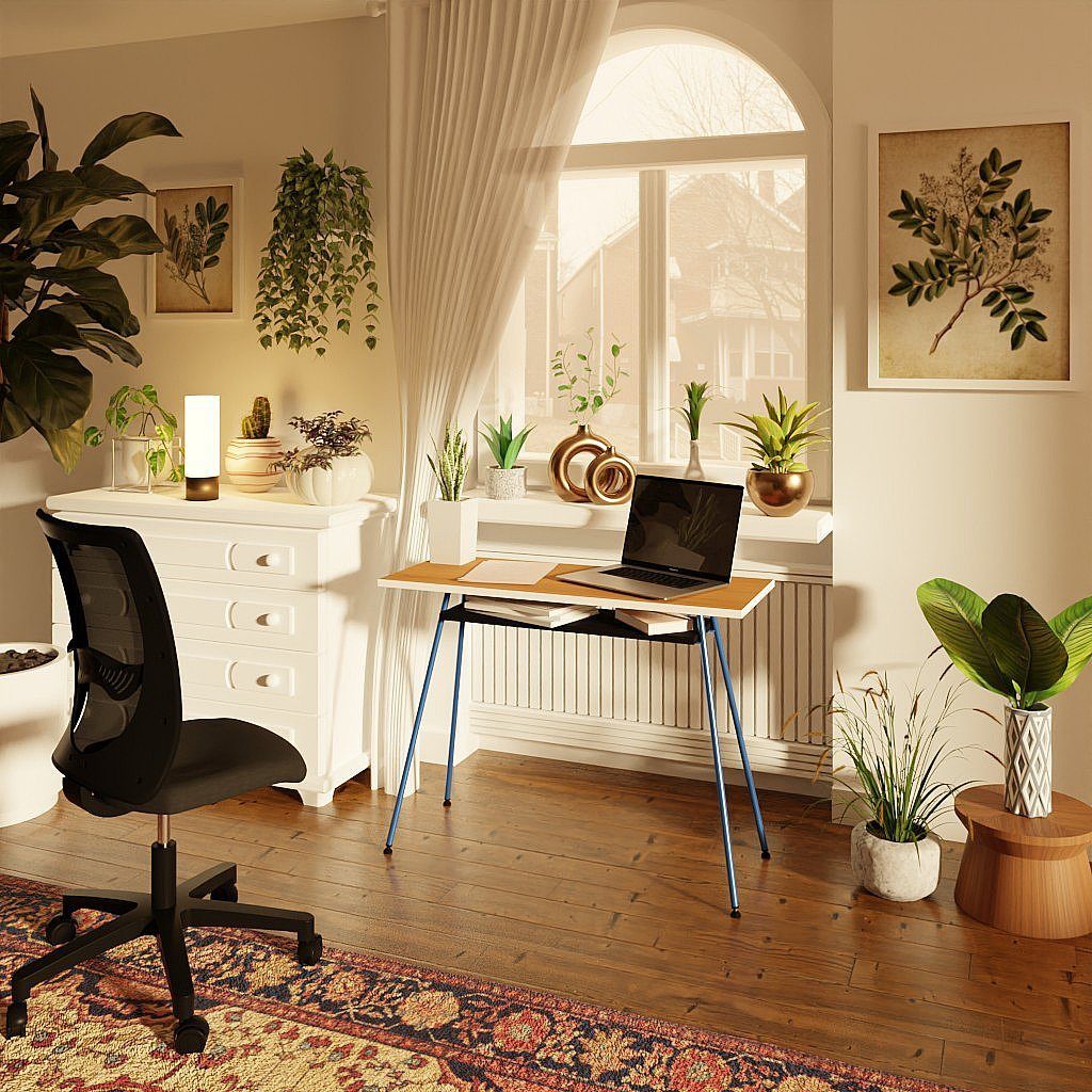 Levira Home Schreibtisch, Blue - Computertisch Computertisch, Bürotisch, Tisch, LEVIRA Kost Schoko-Kirsche Dash