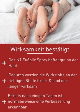 N1 Healthcare Fußpflegespray Fußpilz Spray 25 ml, Zur wirksamen Behandlung von Fußpilz