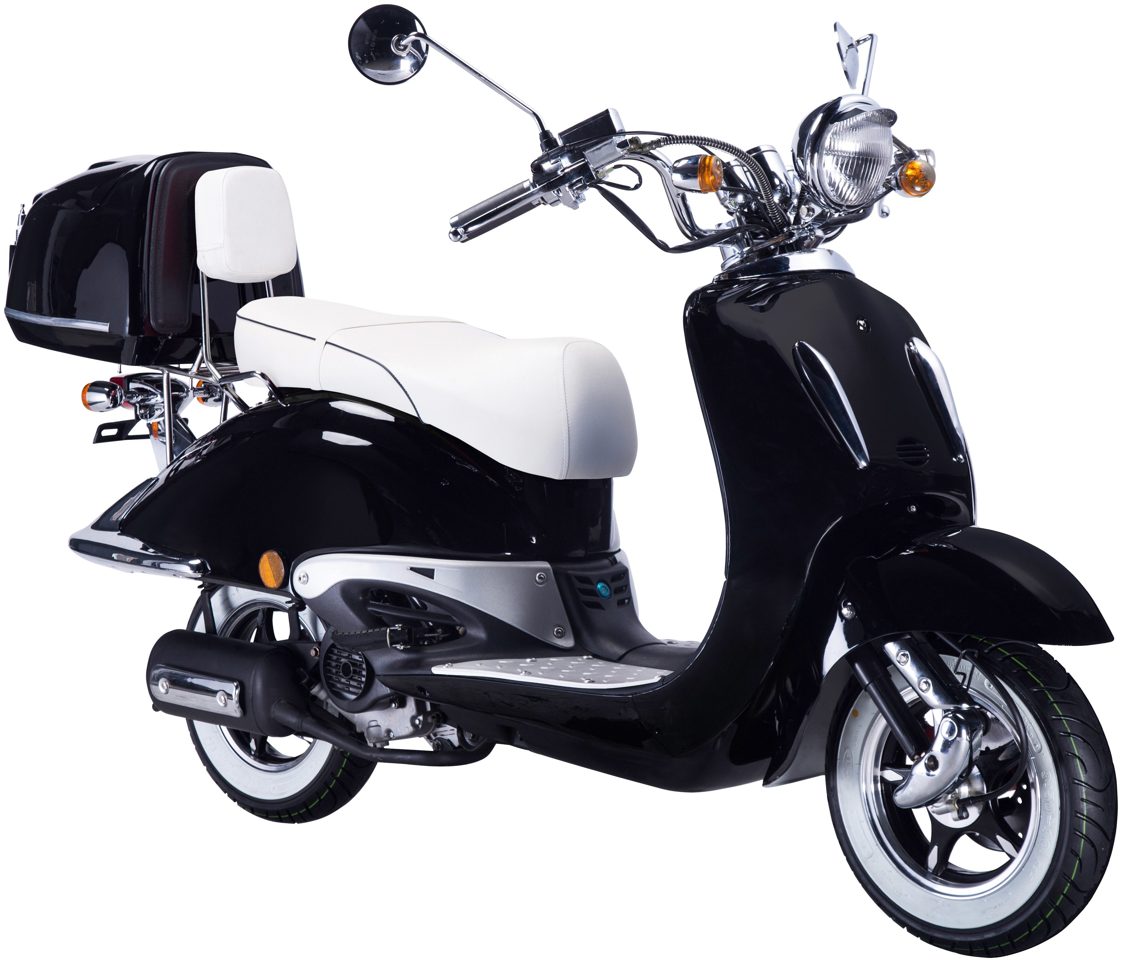 GT UNION Motorroller Strada 25, 49,5 ccm, 25 km/h, Euro 5, (Set, mit Topcase), Luftgekühlter Motor