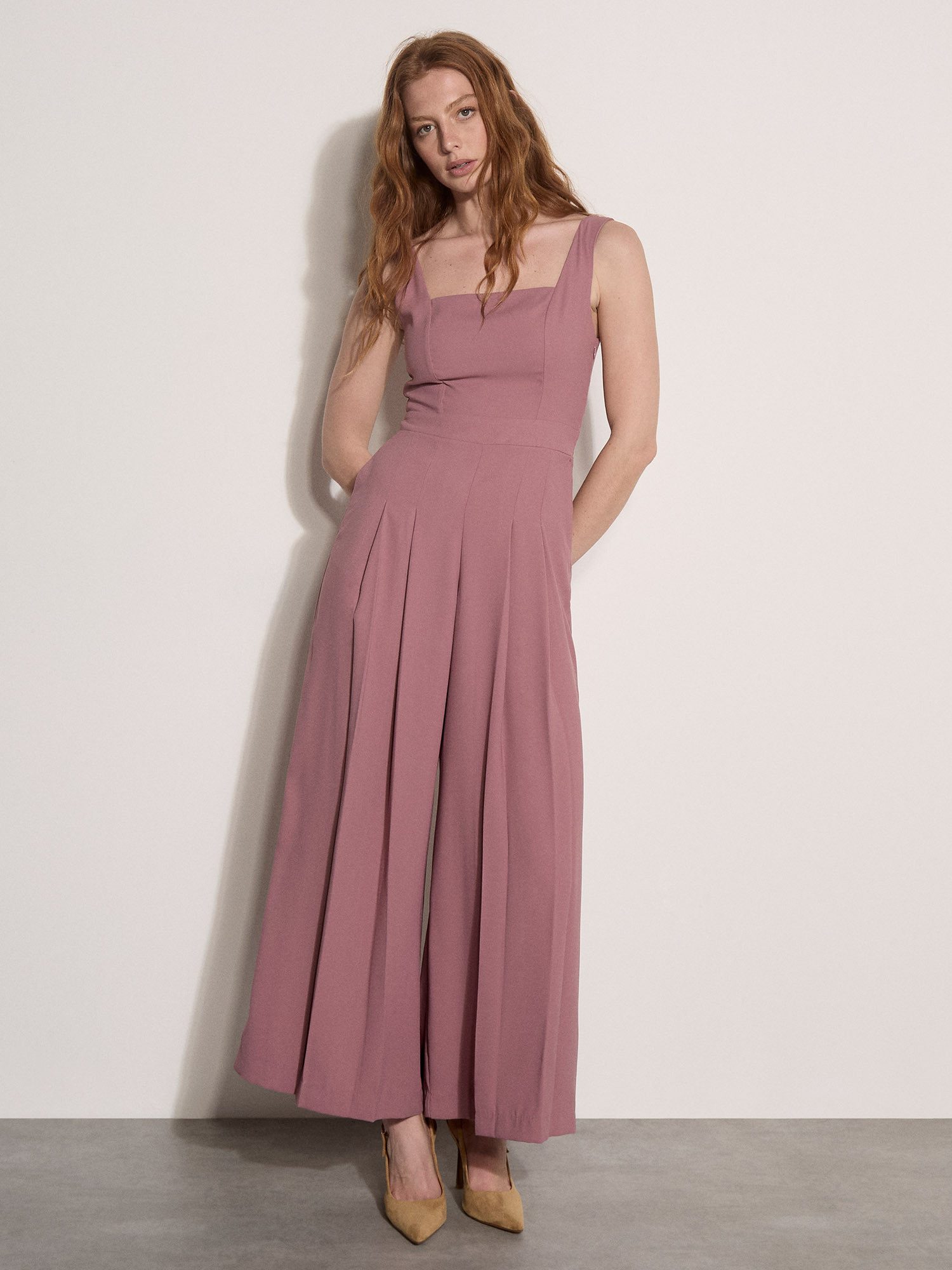 Apricot Jumpsuit Jumpsuit aus Crêpe mit weitem Bein