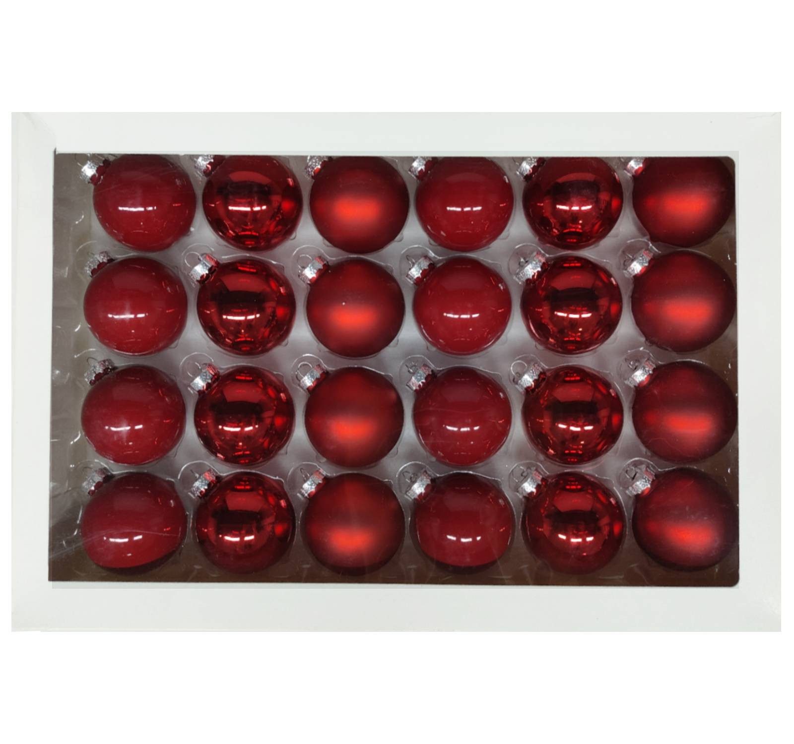 ElitVita Weihnachtsbaumkugel 24 Stück Ø 6 cm Glas mit Anhänger für Weihnachtsbaum Deko (24 St), Christbaumkugeln Set Weihnachtskugeln Christbaumschmuck