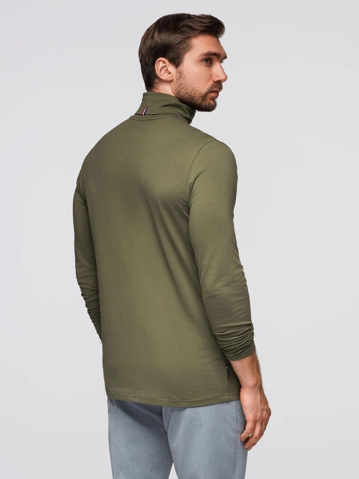 OMBRE Rollkragenpullover Unifarbenes Herren-Longsleeve mit Rollkragen