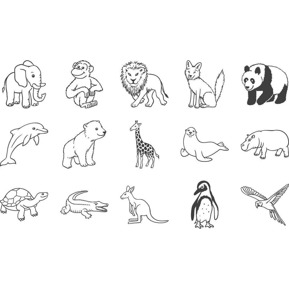 Thumbnail - Heyda Motivstanzer Heyda Motivstempelset Zootiere mit 15 Stempel
