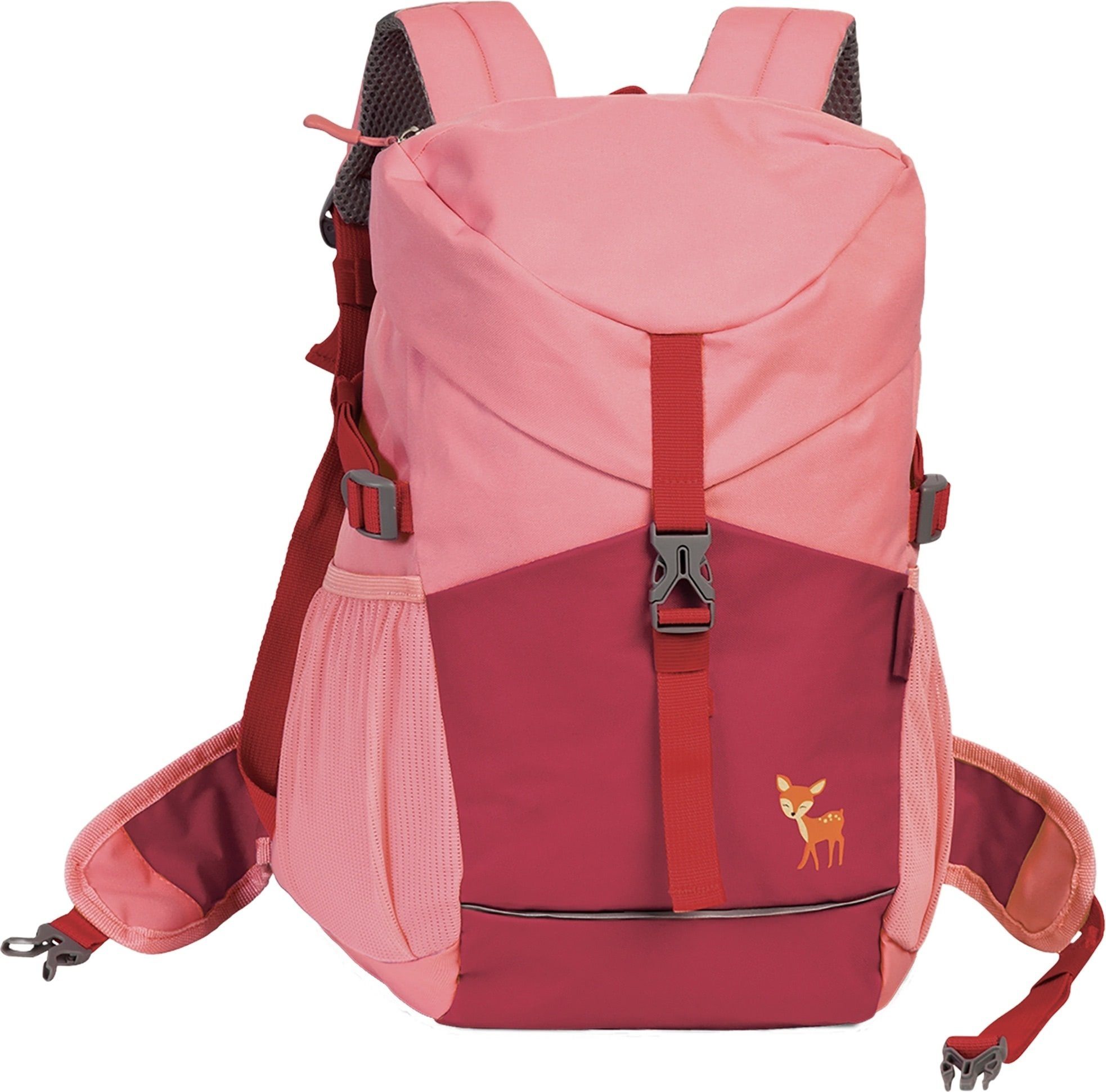 fabrizio® Freizeitrucksack Fabrizio Go Green Kinderrucksack (Kinderrucksack), Kinderrucksack Polyester, recycelt, rosa ca. 37cm hoch, Rehkitz