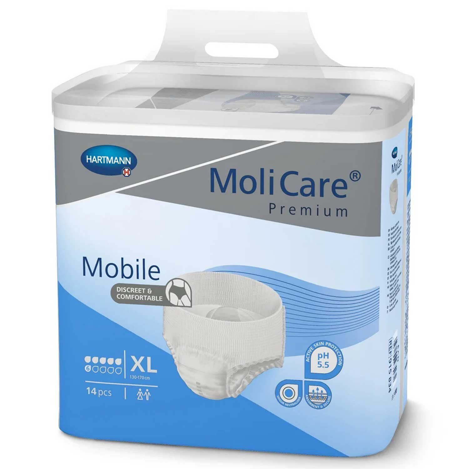 Inkontinenzboxer MoliCare® Premium Mobile 6 Tropfen - XL 4x14 Stück