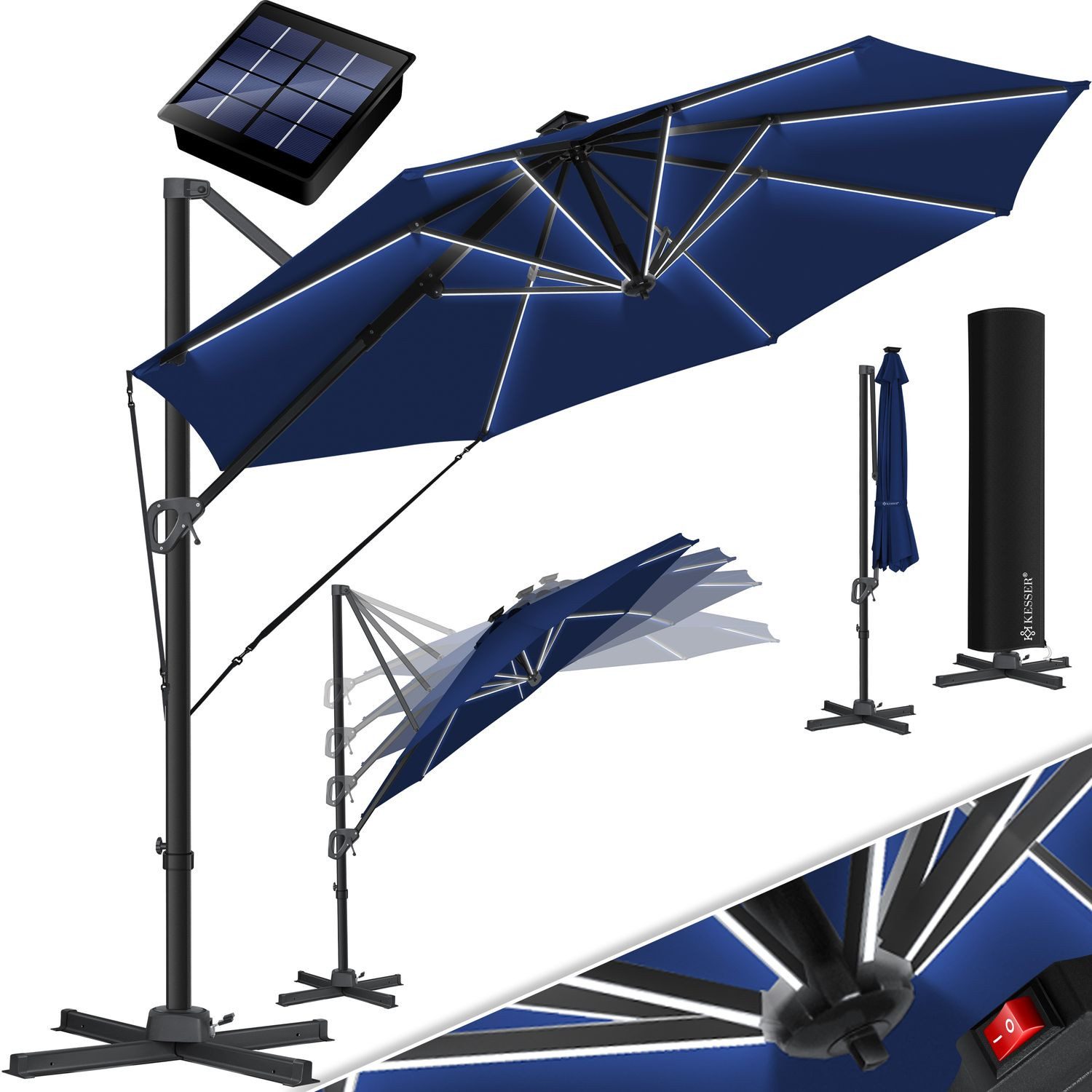 KESSER Ampelschirm, Sonnenschirm Ampelschirm SUN Rund günstig online kaufen