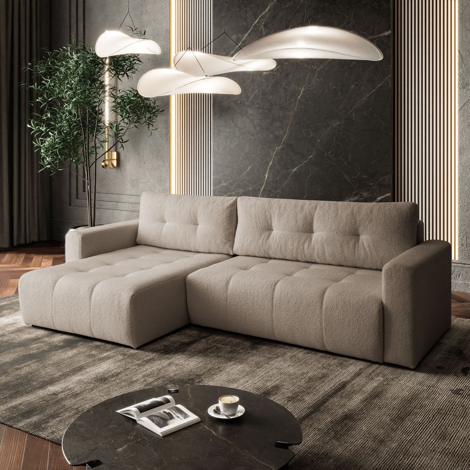 Lookway Ecksofa ASTON L-Form Couch, mit Bettkasten und Schlaffunktion günstig online kaufen