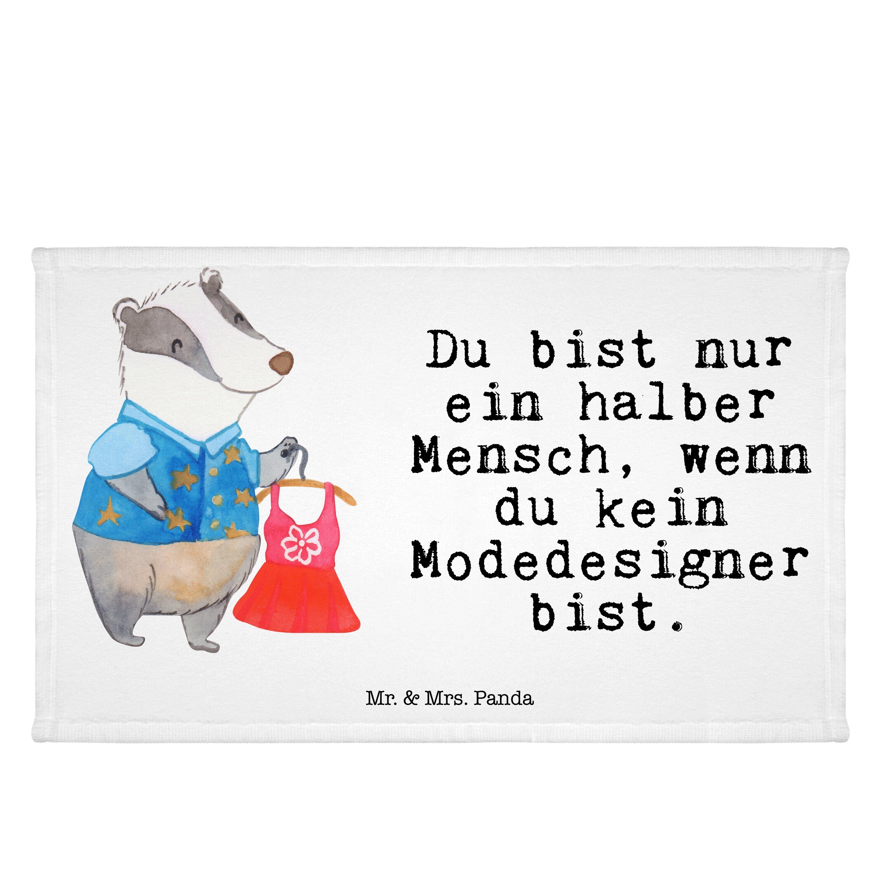 Mr. & Mrs. Panda Handtuch Modedesigner mit Herz - Weiß - Geschenk, Rente, Modeschöpfer, Reiseha, (1-St) | Alle Handtücher