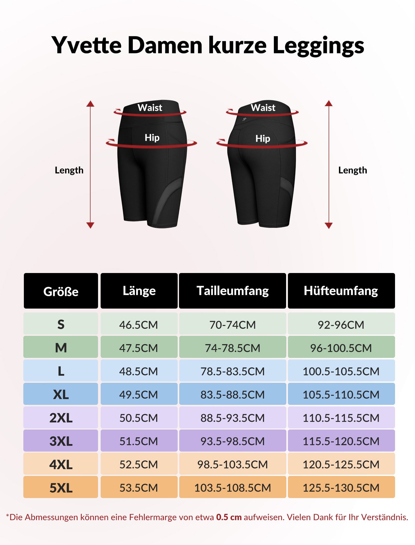 Yvette Radlerhose damen sport mit Taschen Mesh Beine Laufhosen, E110614A19