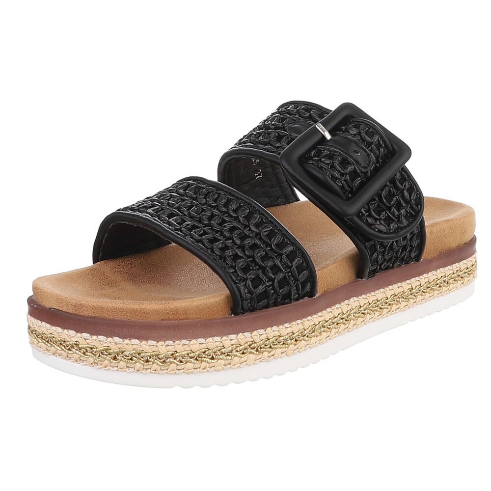 Ital-Design Bequeme Damen-Sandalen mit geflochtener Oberflächenstruktur Pla günstig online kaufen