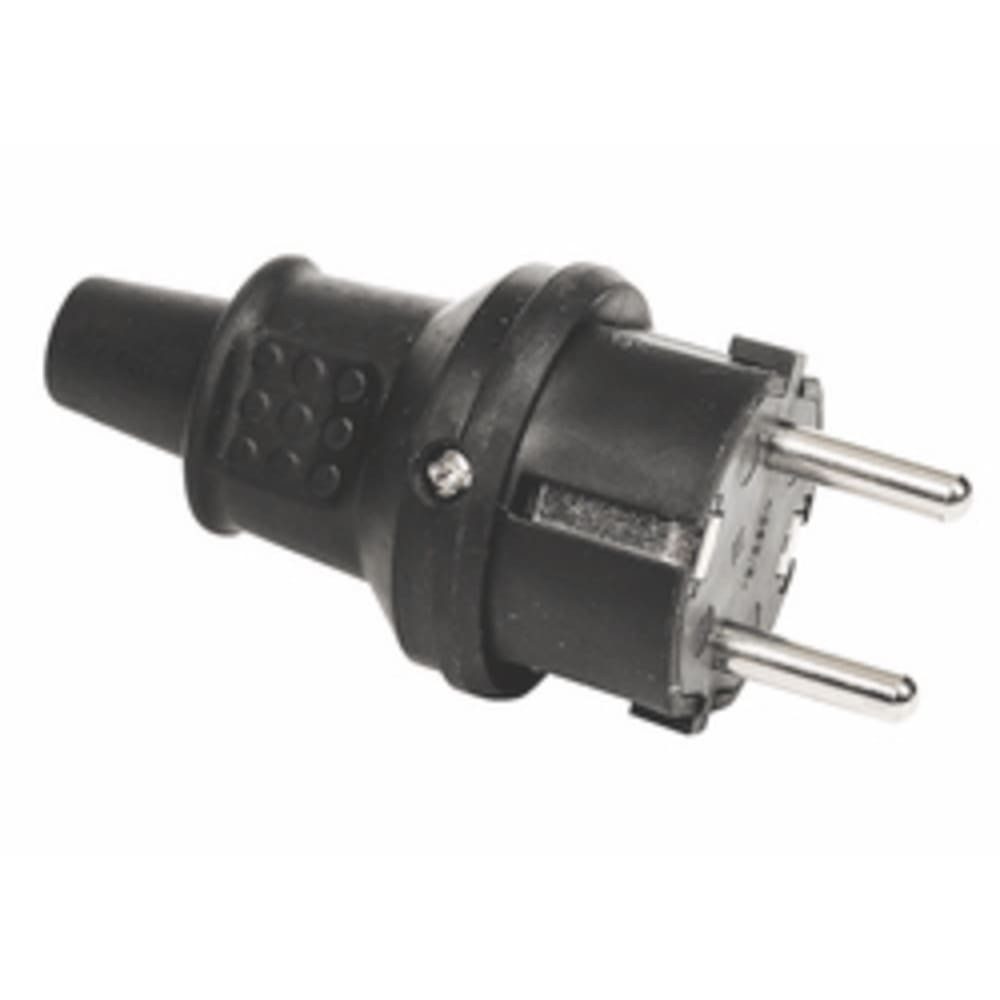 HundB Schuko-Stecker Gummi-Schutzkontakt-Stecker, (Einzelartikel, 1-St., Einzelartikel), Затыкать Adapter Verbinder Anschluss Kupplung Buchse Plug