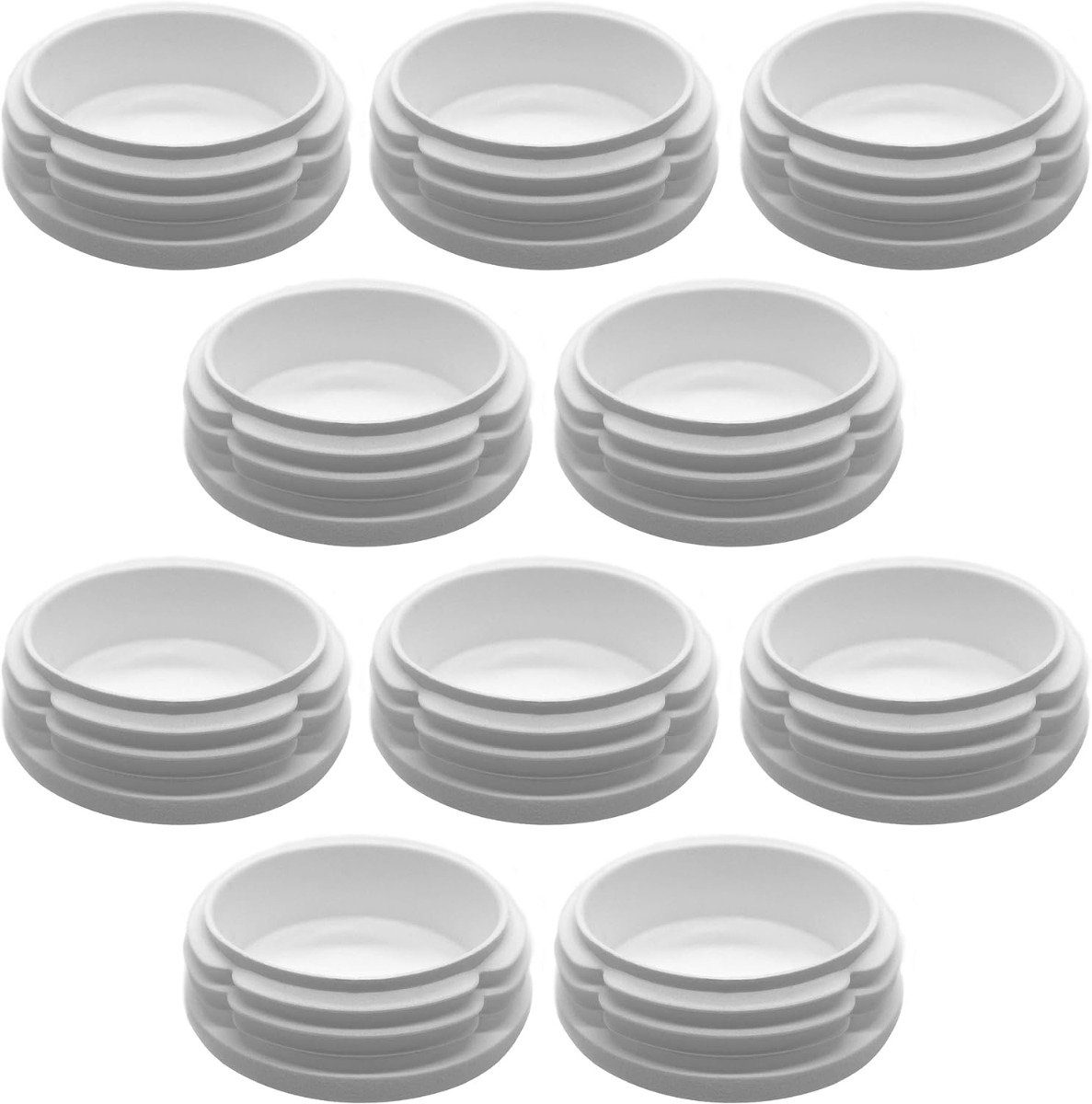 Enkotrade Endkappe Lamellenstopfen rund, (10-St), Weiss, Rund, 20 mm, UV-beständig. Made in Germany
