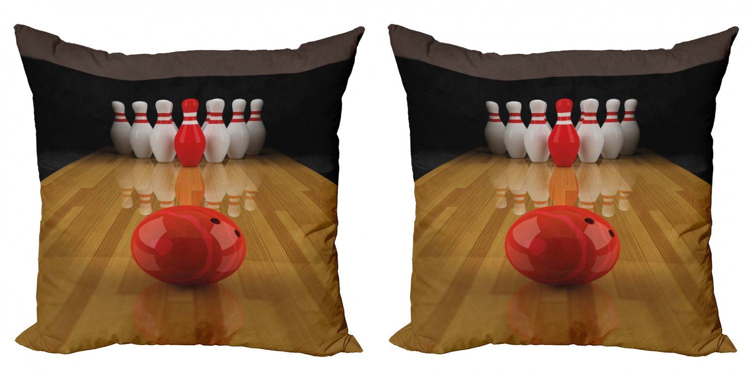 Kissenbezüge Modern Accent Doppelseitiger Digitaldruck, Abakuhaus (2 Stück), Bowling-Party Red Kittle Kugel