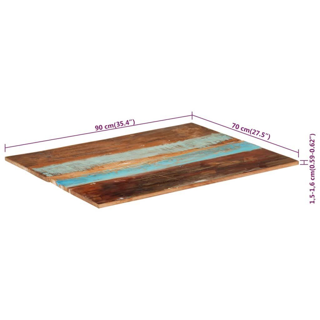 cm furnicato (1 St) Tischplatte 15-16 Rechteckig 70x90 Massiv Altholz mm