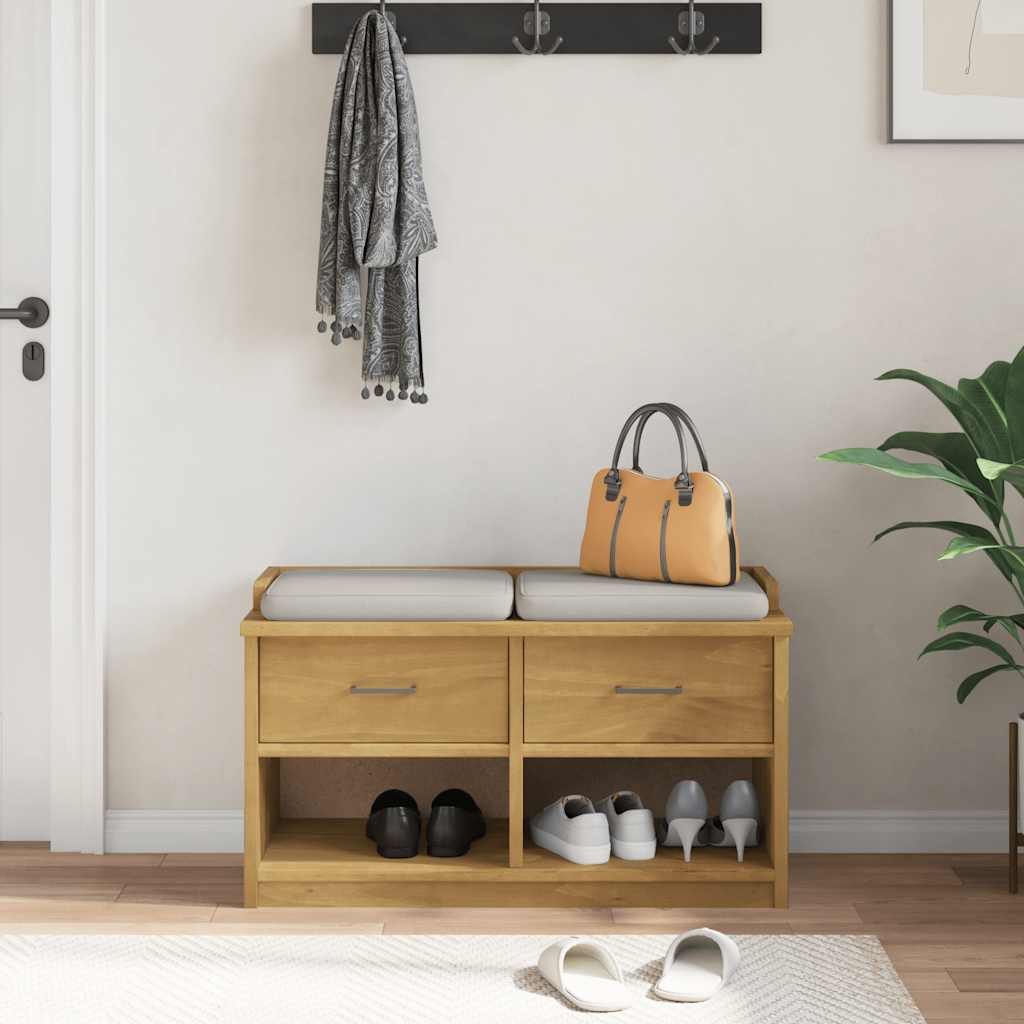 vidaXL Sitzbank Flurbank SANDNES 87x40x50 cm Massivholz Kiefer