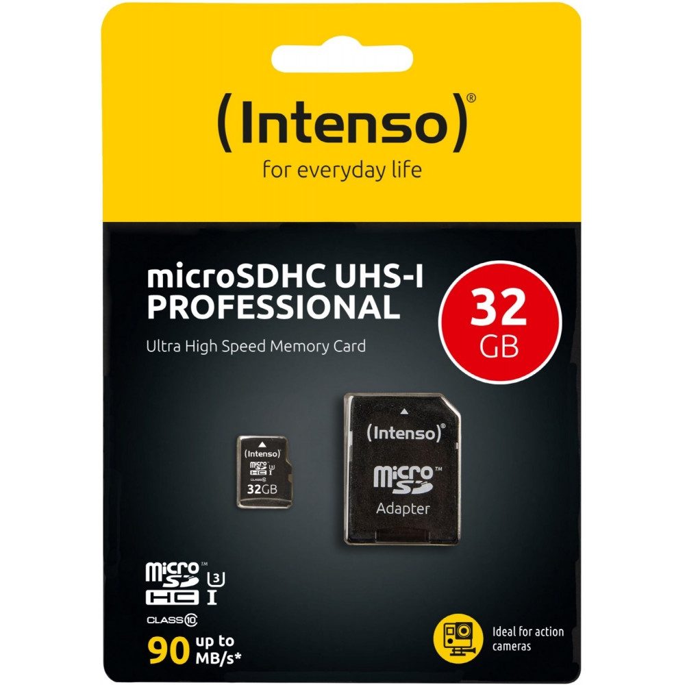 Intenso Intenso microSDHC Card Professional (32GB) inkl. Adapter Speicherkarte (32 GB GB, inkl. SD-Adapter)