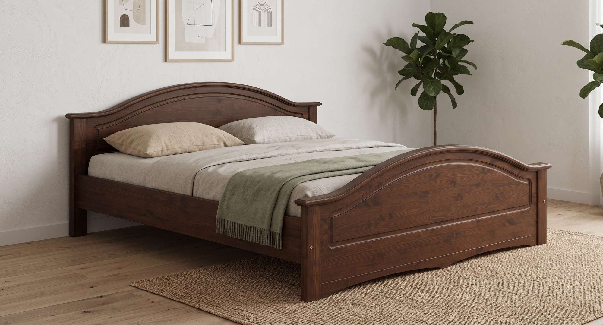 OTTO home Massivholzbett Konrad, hohe Belastbarkeit! FSC® zertifiziertes Massivholz (Breite/Belastbarkeit 180cm/220 KG, 140cm/180 KG), aus massivem Kiefernholz, FSC®-zertifiziert, INKLUSIVE Rollrost