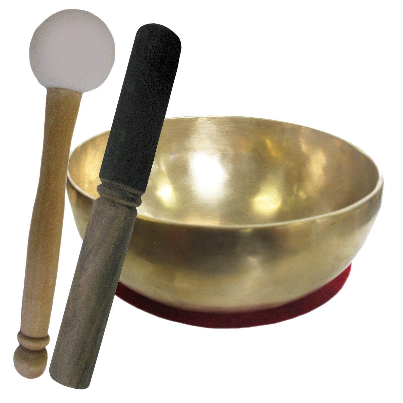 Methusalem Klangschalen Therapieklangschale Handarbeit (Nepal) 4tlg Set mit Klöppel und Filz,KLEINE HERZSCHALE, ca. 550-650g, Art. 70220-1