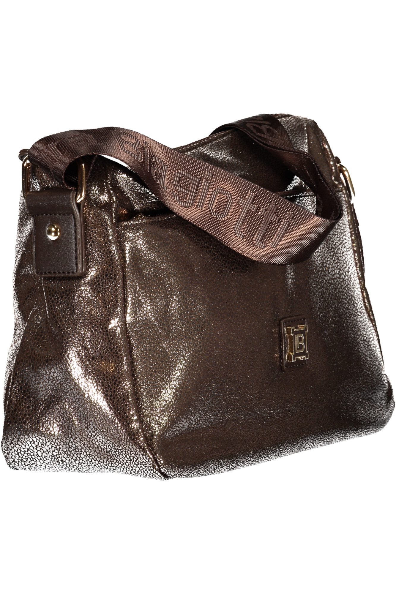 Laura Biagiotti Umhängetasche, Elegante Bronze-Handtasche: Verstellbarer Träger & praktische Fächer