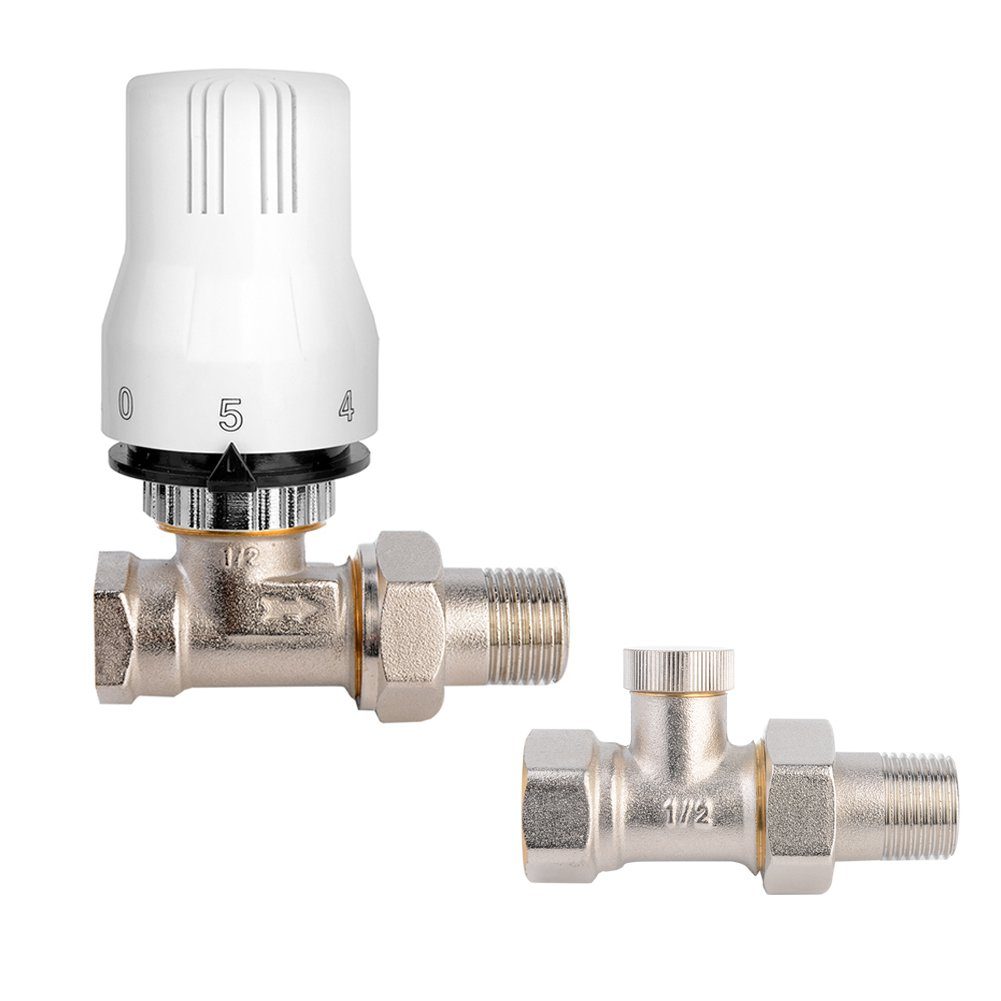 euroharry Thermostatventil 1/2" Kühleranschluss Valve Lock-Shield M30 Thermostat für Kühler