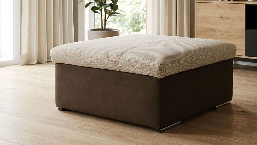 OTTO home Hocker Salltum 87 x 87 cm, formschön und stabil, pflegeleichter Bezuggstoff