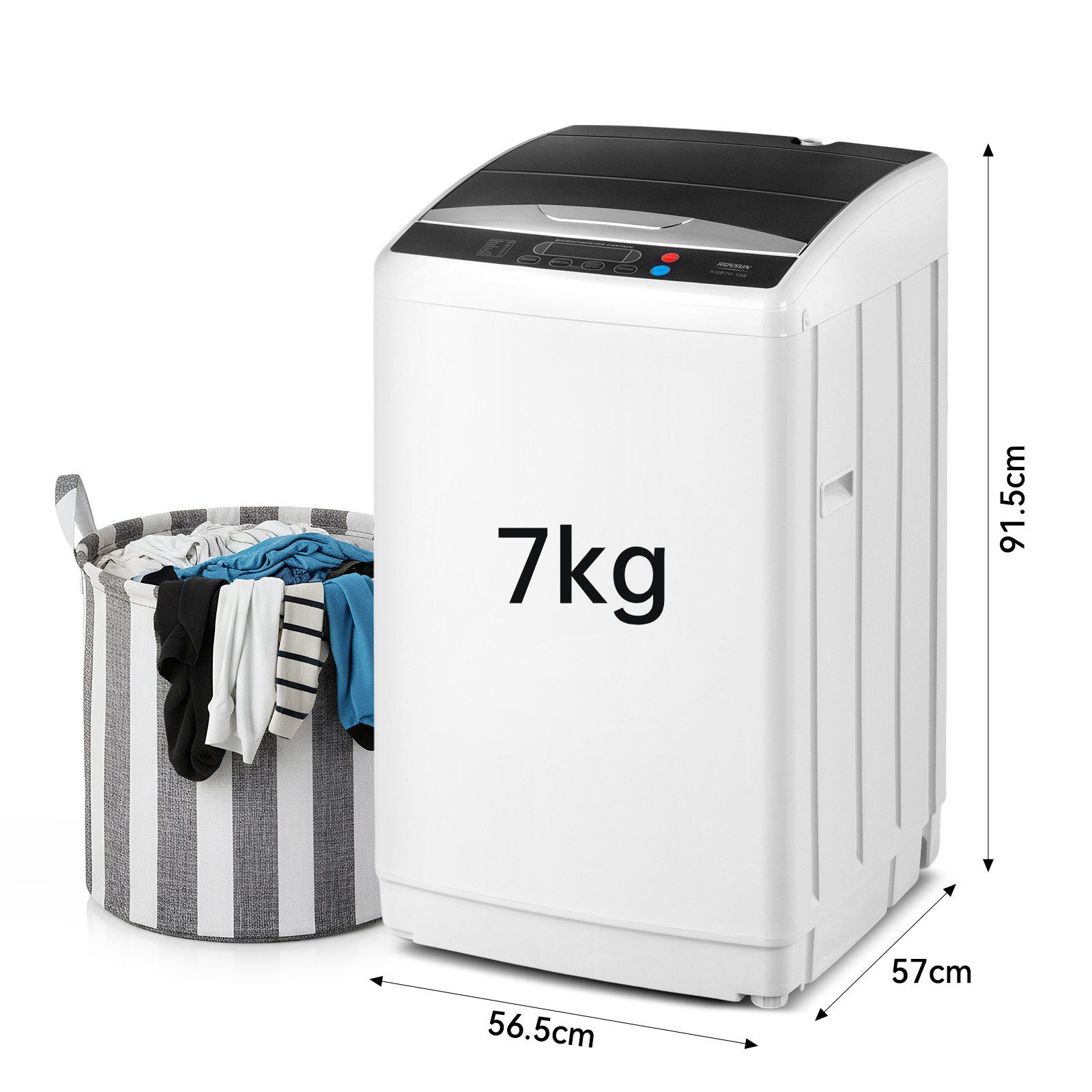 LALAHO Waschmaschine Toplader XQB70-168, 26-Minuten-Schnellwaschgang