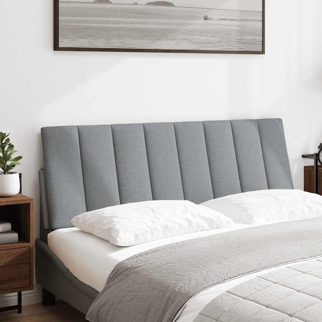 vidaXL Bett, Kopfteil-Kissen Hellgrau 120 cm Stoff günstig online kaufen