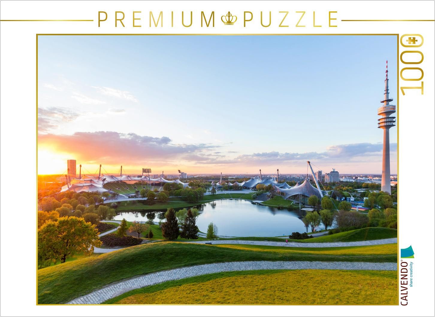 CALVENDO Puzzle CALVENDO Puzzle Der Olympiapark mit dem Olympiastadion und dem Olympia, 1000 Puzzleteile