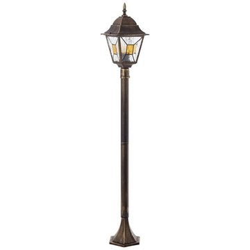 Brilliant Außen-Stehlampe Janel, Janel Außenstandleuchte 120cm schwarz gold 1x A60, E27, 60W, geeigne