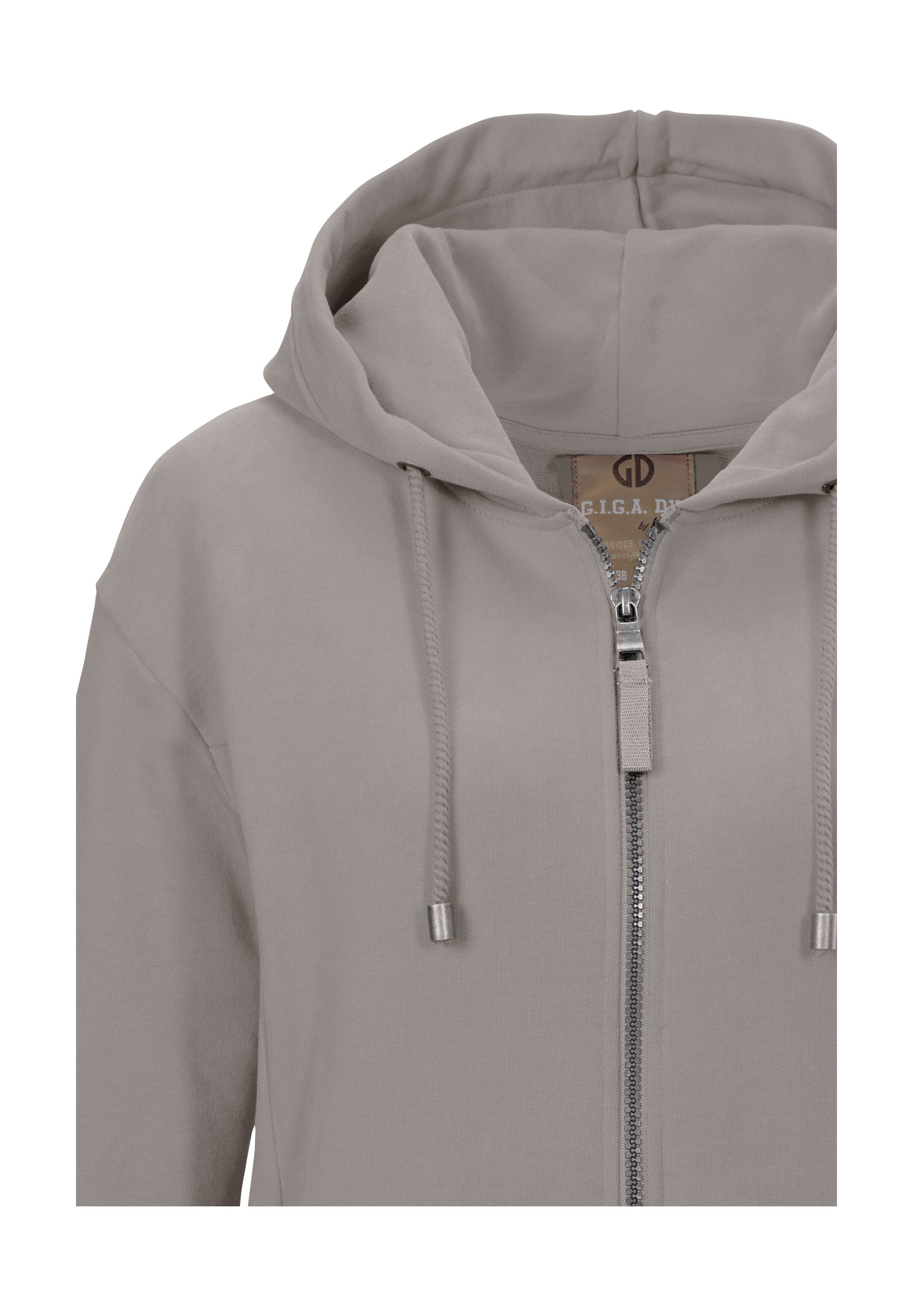 G.I.G.A. DX by killtec Sweatjacke GS 26 WMN SWT JCKT GOTS GOTS Bio-Baumwolle, Carbon-Finish, Kapuze, elastische Bündchen