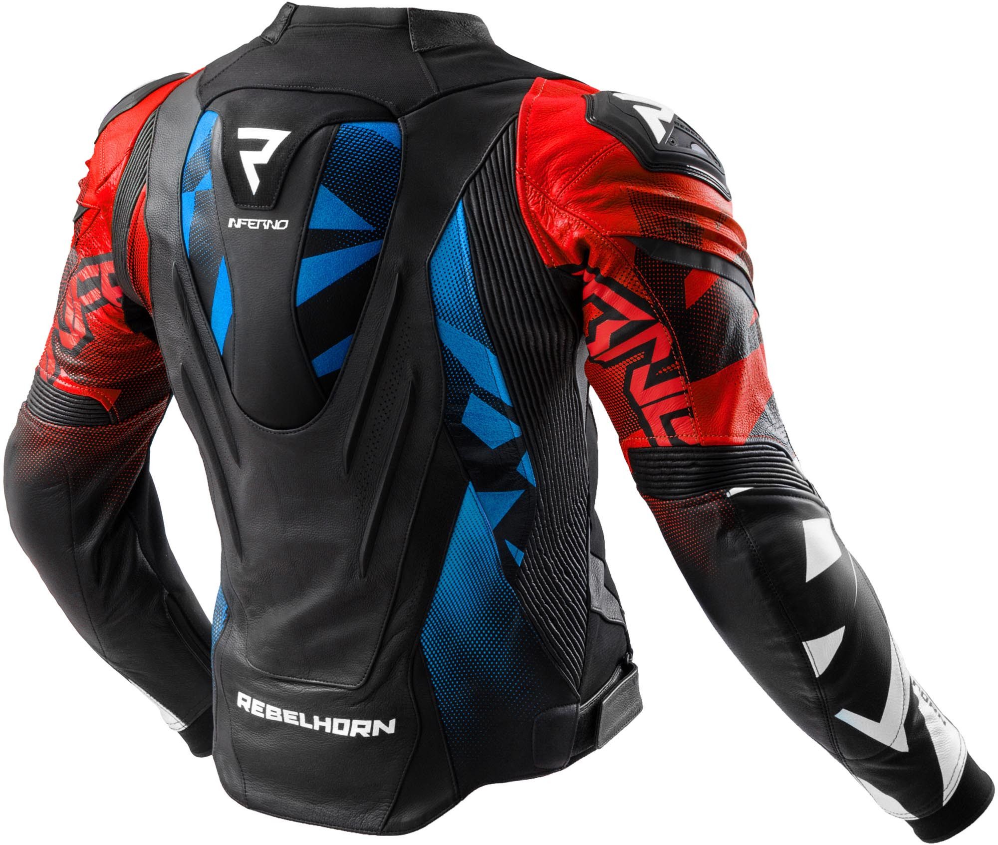 Rebelhorn Motorradjacke Inferno Motorrad Lederjacke Rückenprotektor enthalten,Verbindungsreißverschluss,Ellenbogenpro