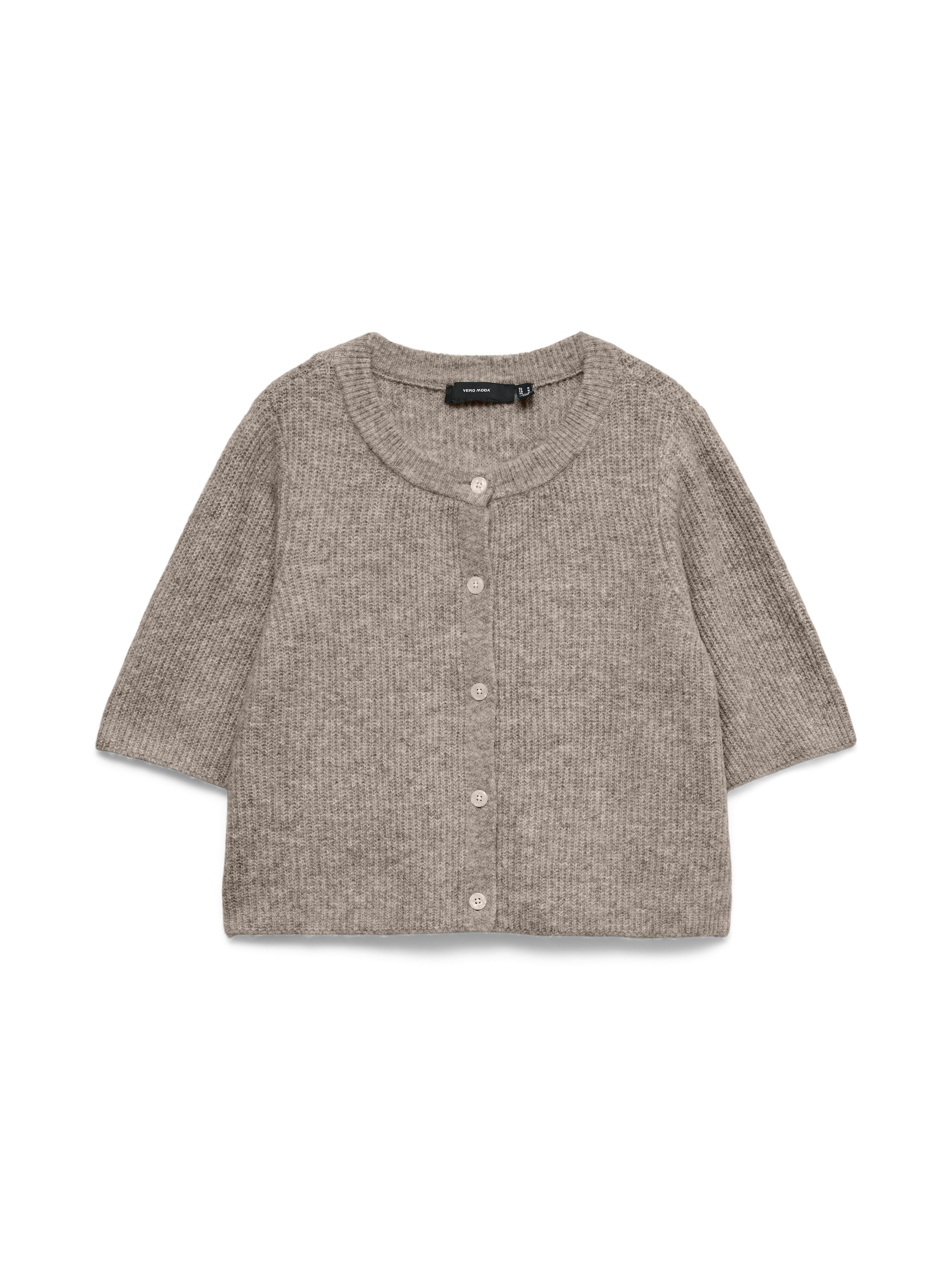 Vero Moda Strickjacke VMSOFFE 2/4 O-NECK CARDIGAN NOOS Materialmix, regular fit