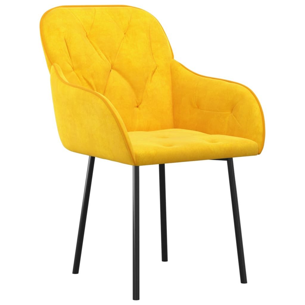 furnicato Esszimmerstuhl Gelb 57x61x80 cm mit Samtbezug und stabilem (2 St)