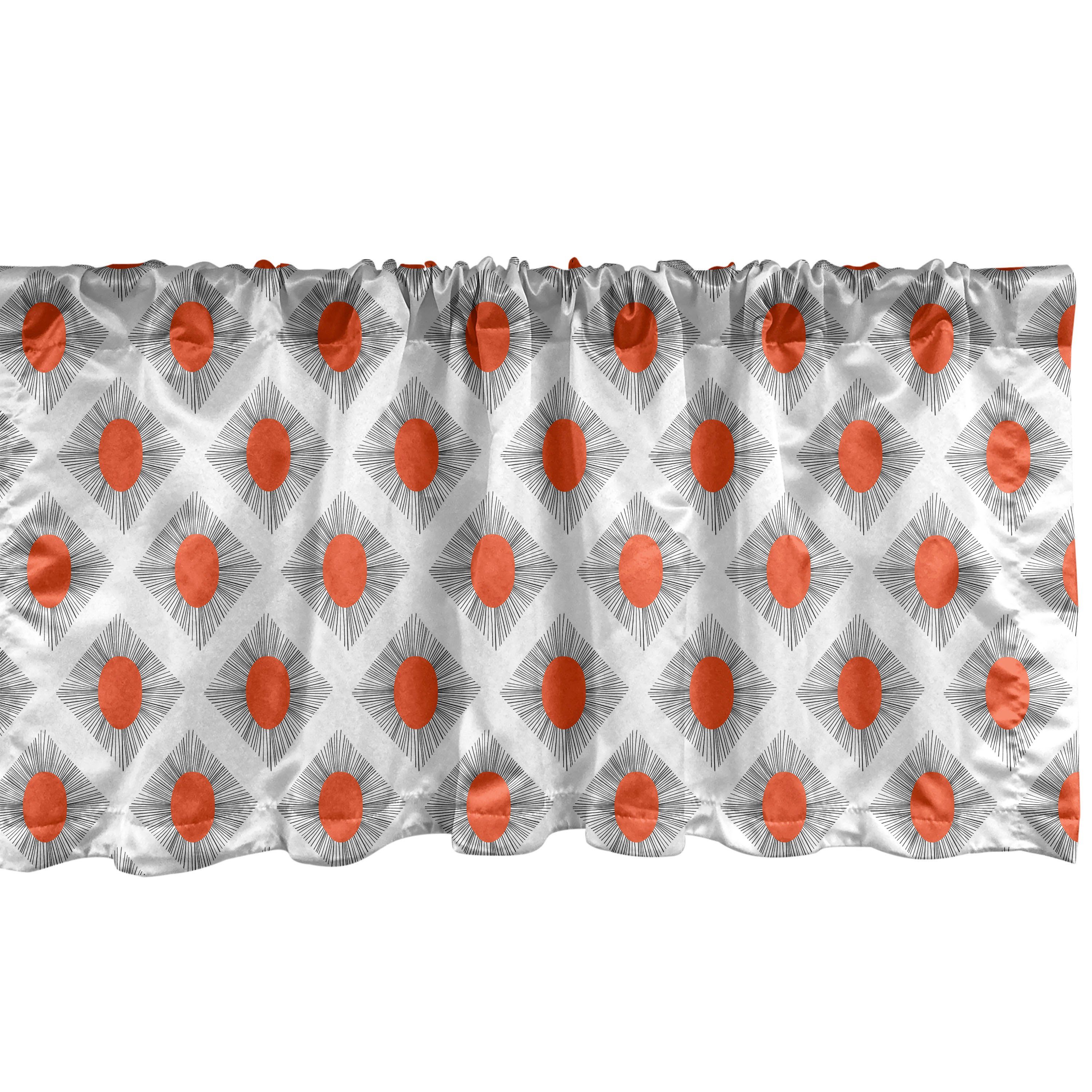 Scheibengardine Vorhang Volant für Küche Dekor Stangentasche, mit Abakuhaus, Formen Drucken gewonnen Folge Rhombus Schlafzimmer Microfaser, Runde