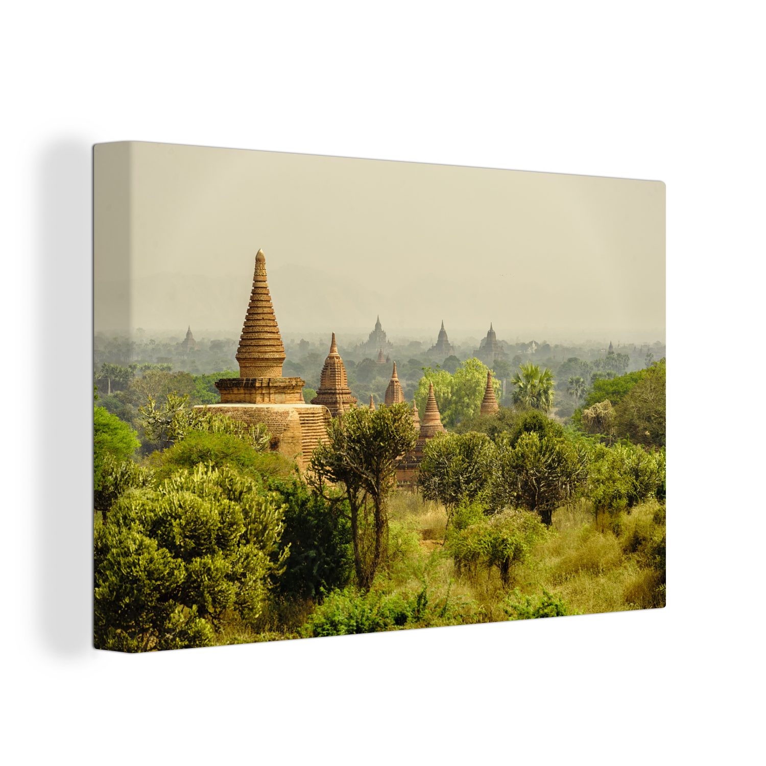 Leinwandbilder, Asien, Wandbild St), Wanddeko, OneMillionCanvasses® Myanmar Leinwandbild Aufhängefertig, (1 30x20 Bagan-Tempel cm in